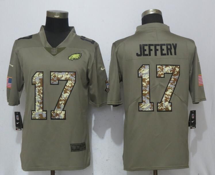 Men Philadelphia Eagles #17 Jeffery Olive Camo Carson Salute to Service Nike Limited NFL Jerseys->philadelphia eagles->NFL Jersey